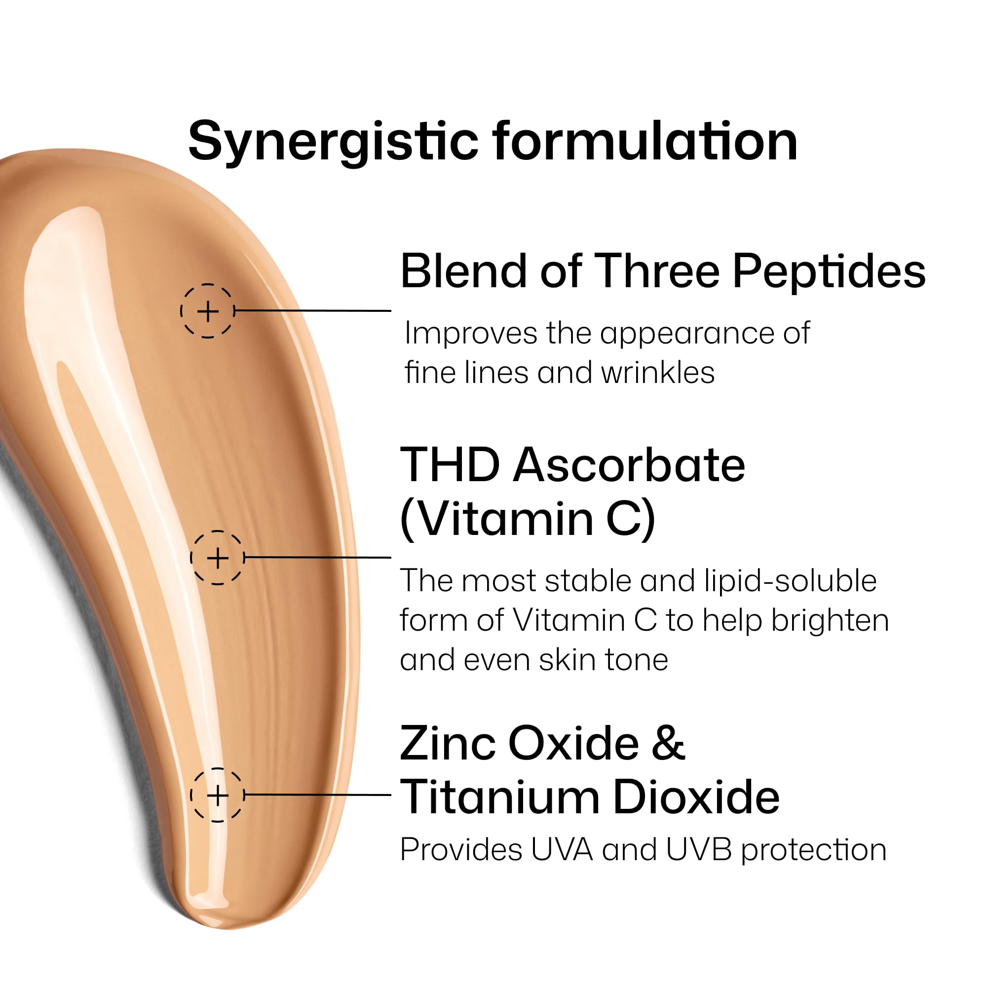 Revision Intellishade ingredients focus showing peptides and THD ascorbate for brighter-looking skin