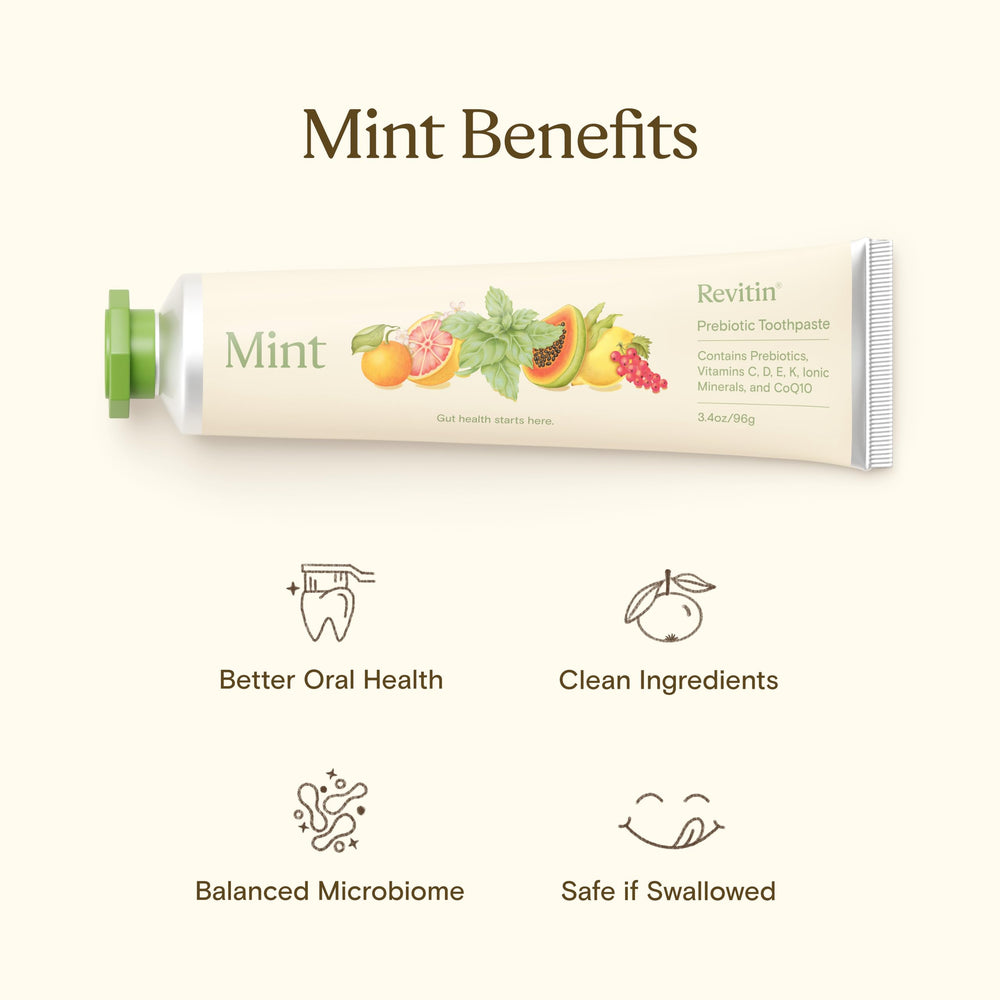Revitin close-up of gel texture and mint swirl showing gentle cleanse