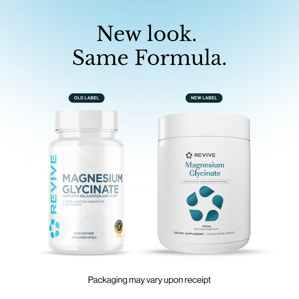 Revive MD capsules spilled on surface demonstrating capsule texture and convenient dosing benefit