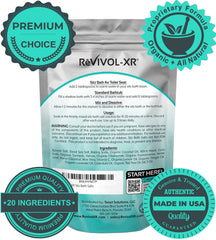 REVIVOL-XR pouch open with tablespoon and press-lock seal for precise dosing