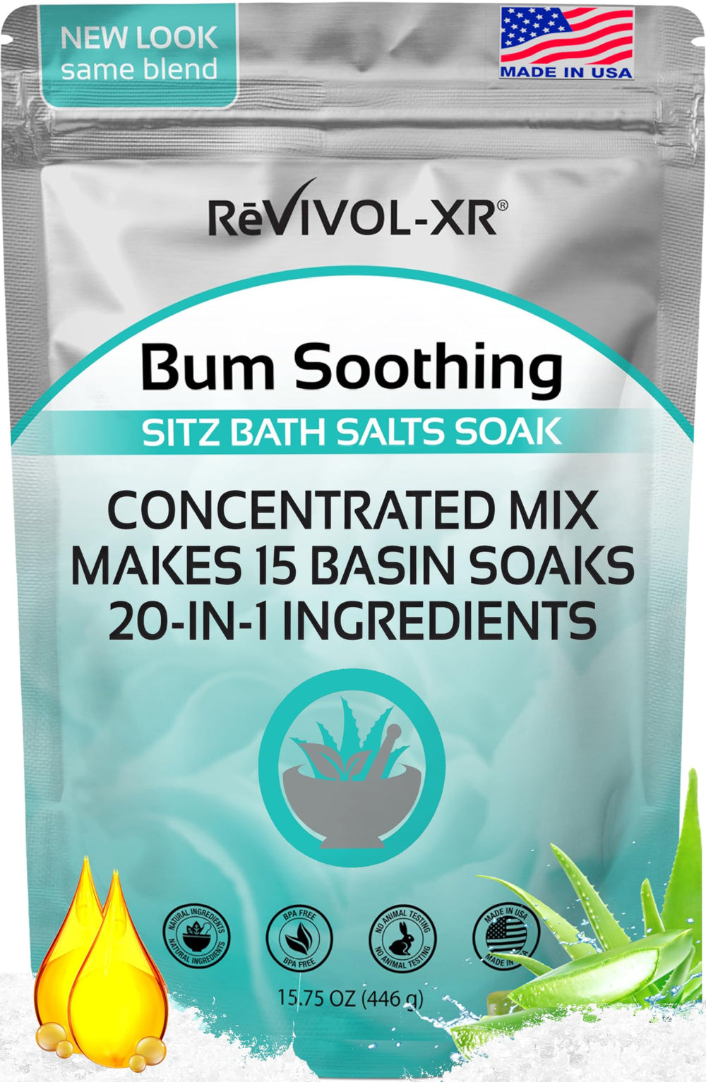REVIVOL-XR front pouch showing label and benefits for quick identification