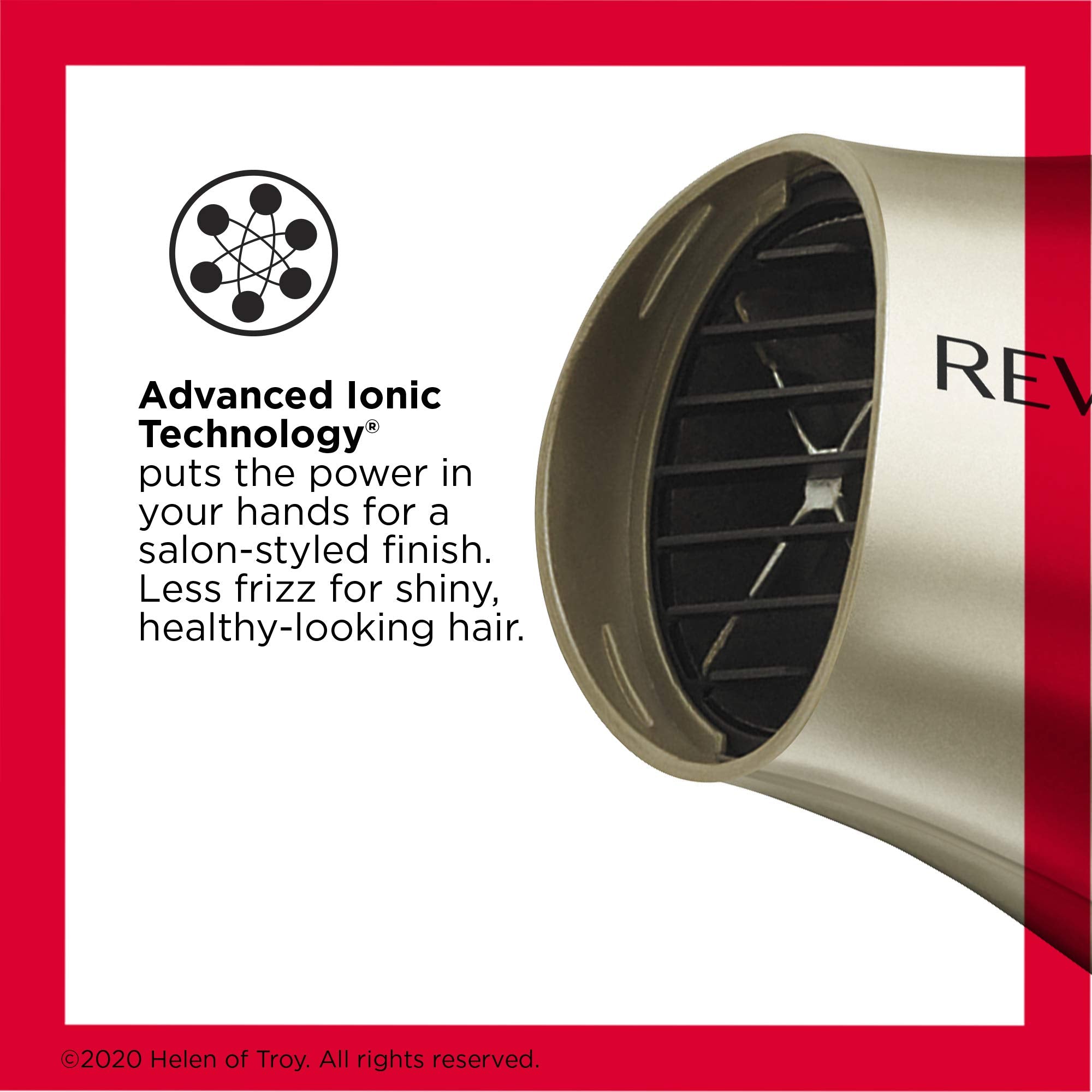 REVLON folding handle closed fits into a suitcase for easy packing