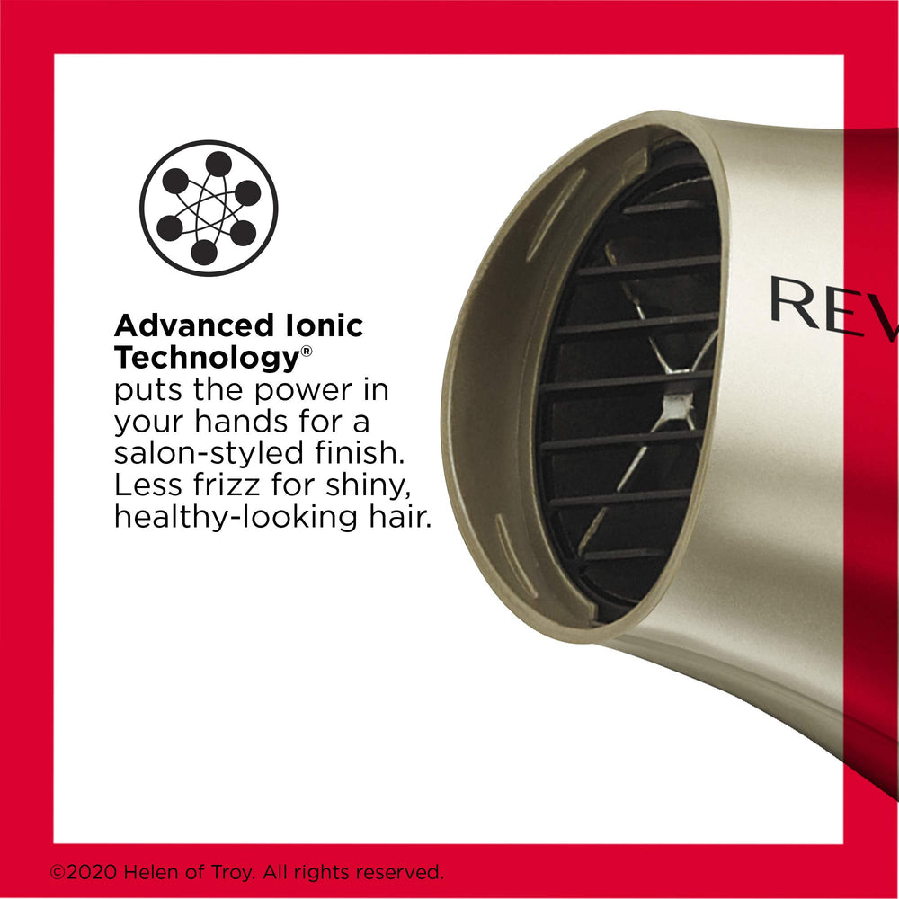 REVLON folding handle closed fits into a suitcase for easy packing