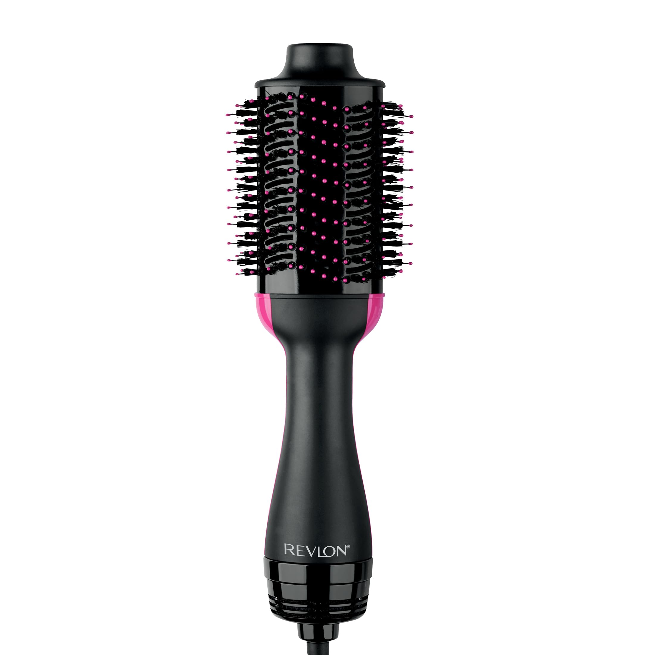 REVLON front view of black Volumizer showing full device, sleek finish benefits faster styling