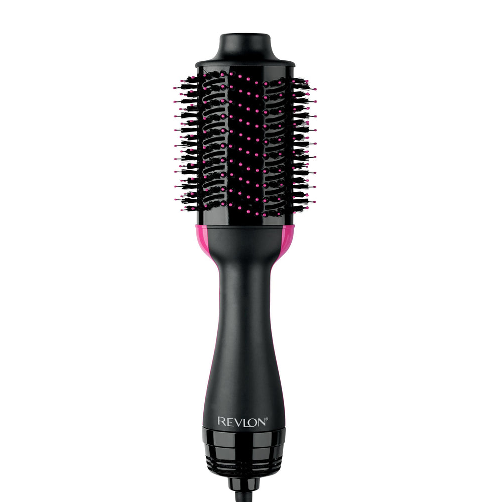 REVLON front view of black Volumizer showing full device, sleek finish benefits faster styling