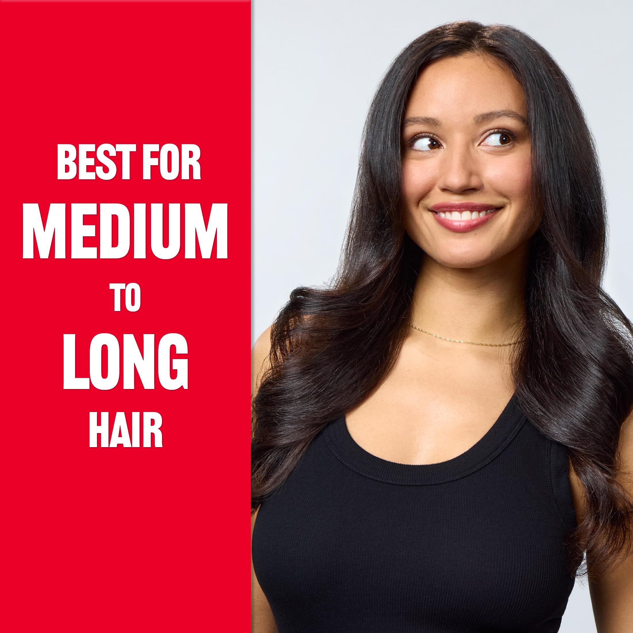 REVLON side profile displaying oval shape and rounded edges for root lift benefits