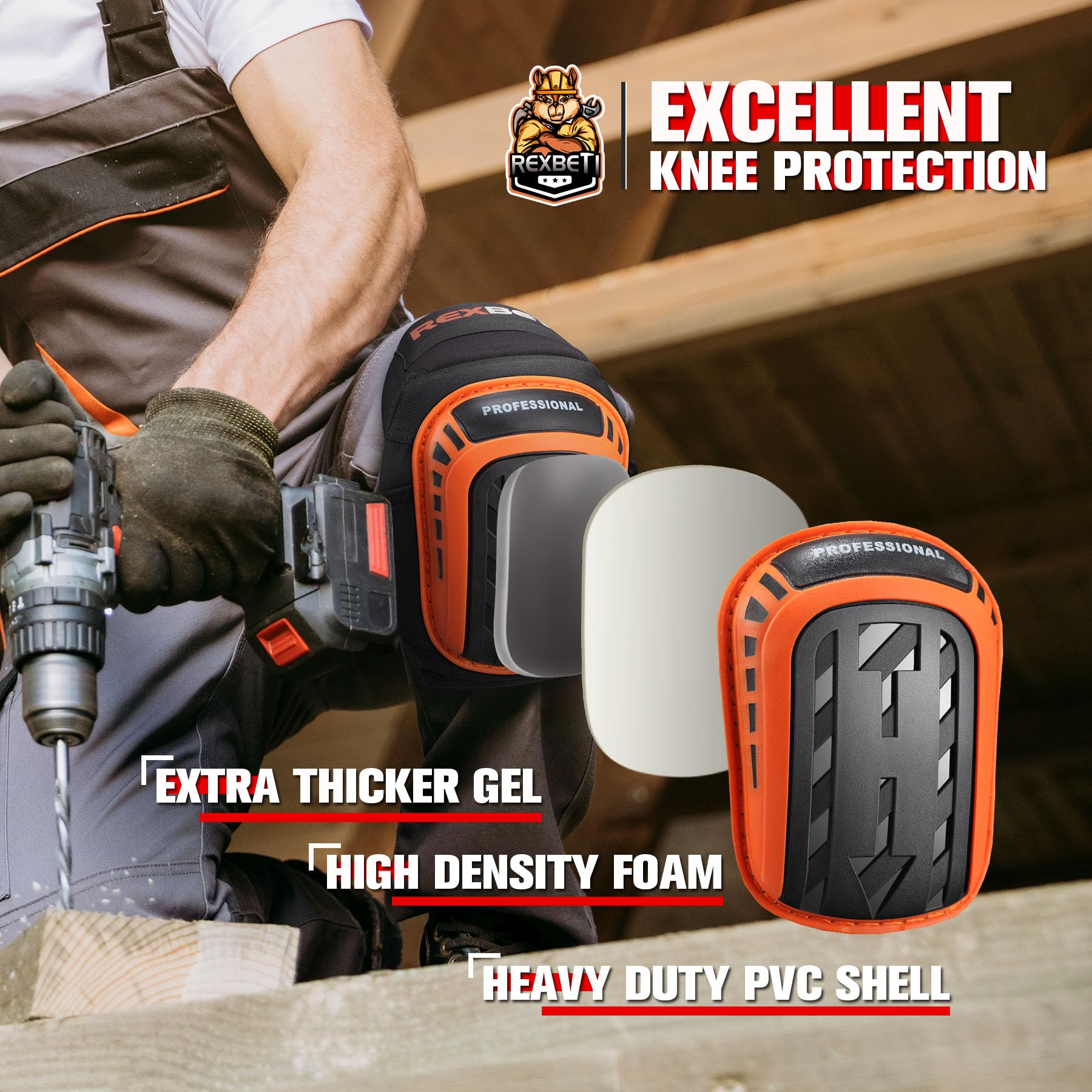 REXBETI detailed PVC shell closeup showing abrasion resistance benefit