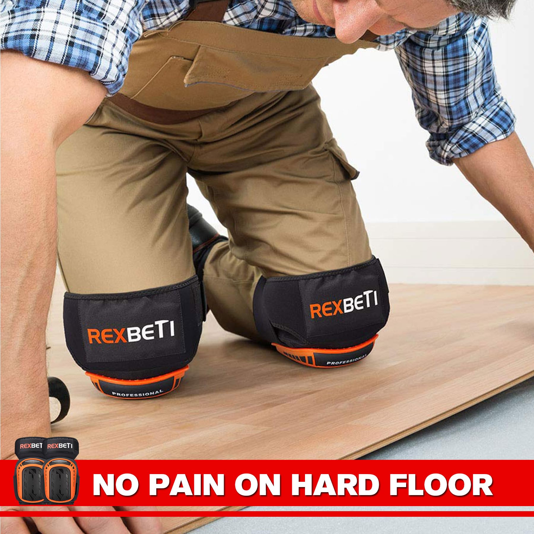 REXBETI size comparison on a leg showing scale and ergonomic fit benefit