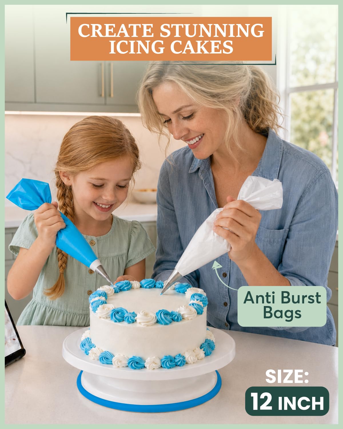 RFAQK decorator using tools on cake to achieve professional-looking frosting