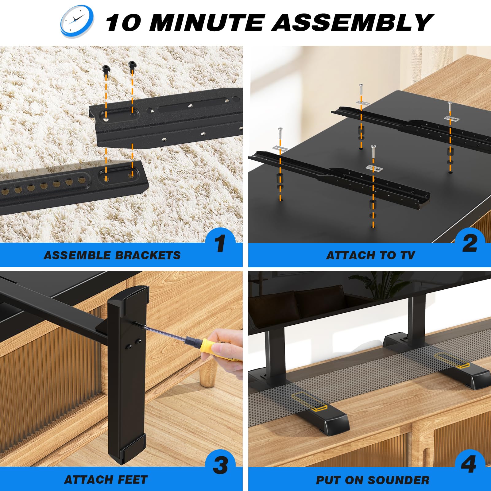 Rfiver assembly parts and tools laid out for fast, drill-free installation