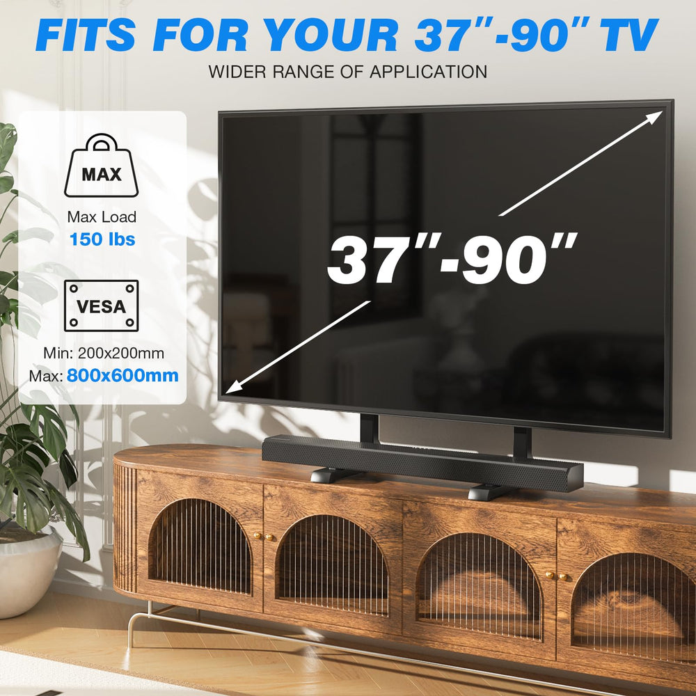 Rfiver compact setup on media console saving space and creating tidy display