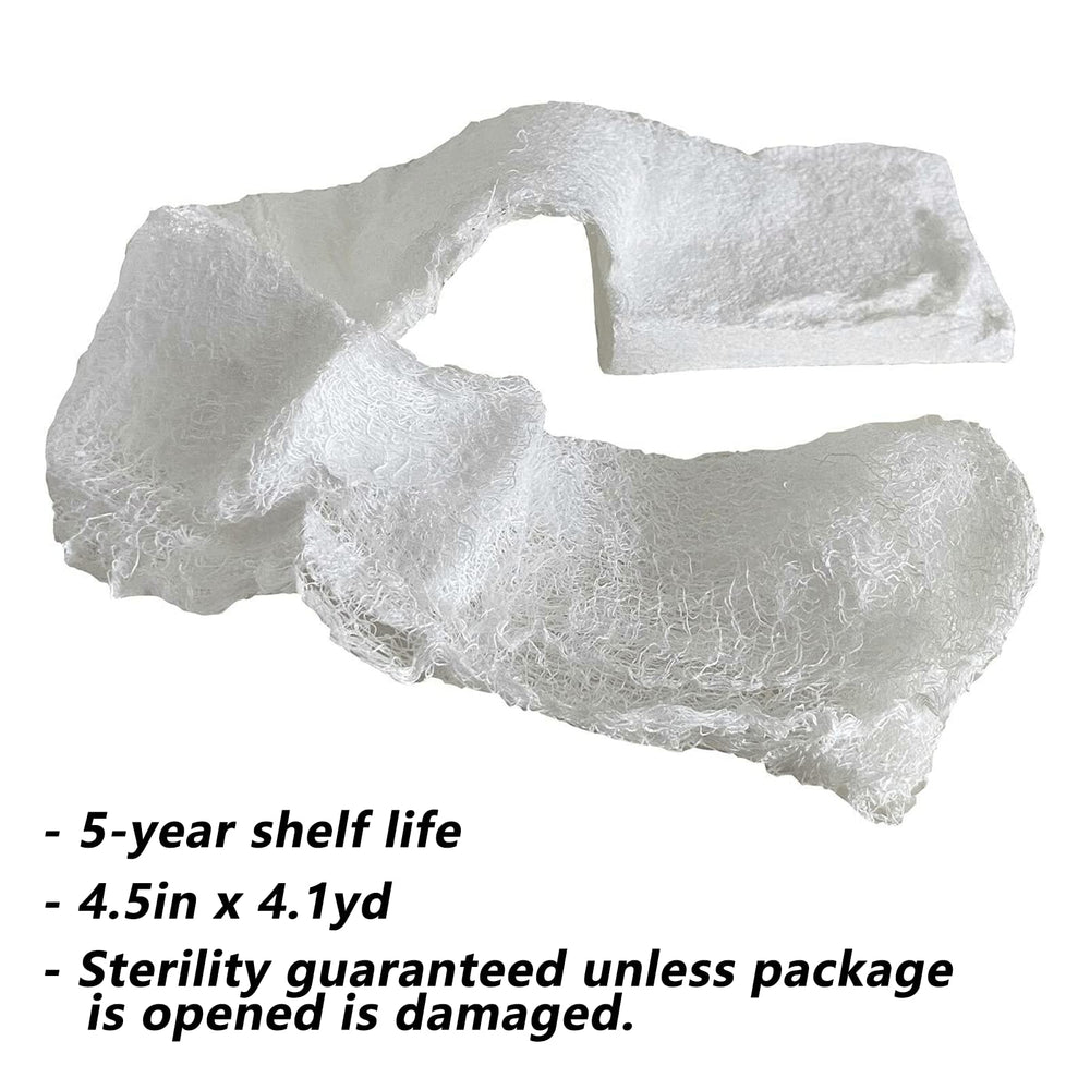 RHINO RESCUE compressed gauze beside IFAK to show size comparison and easy kit integration benefit