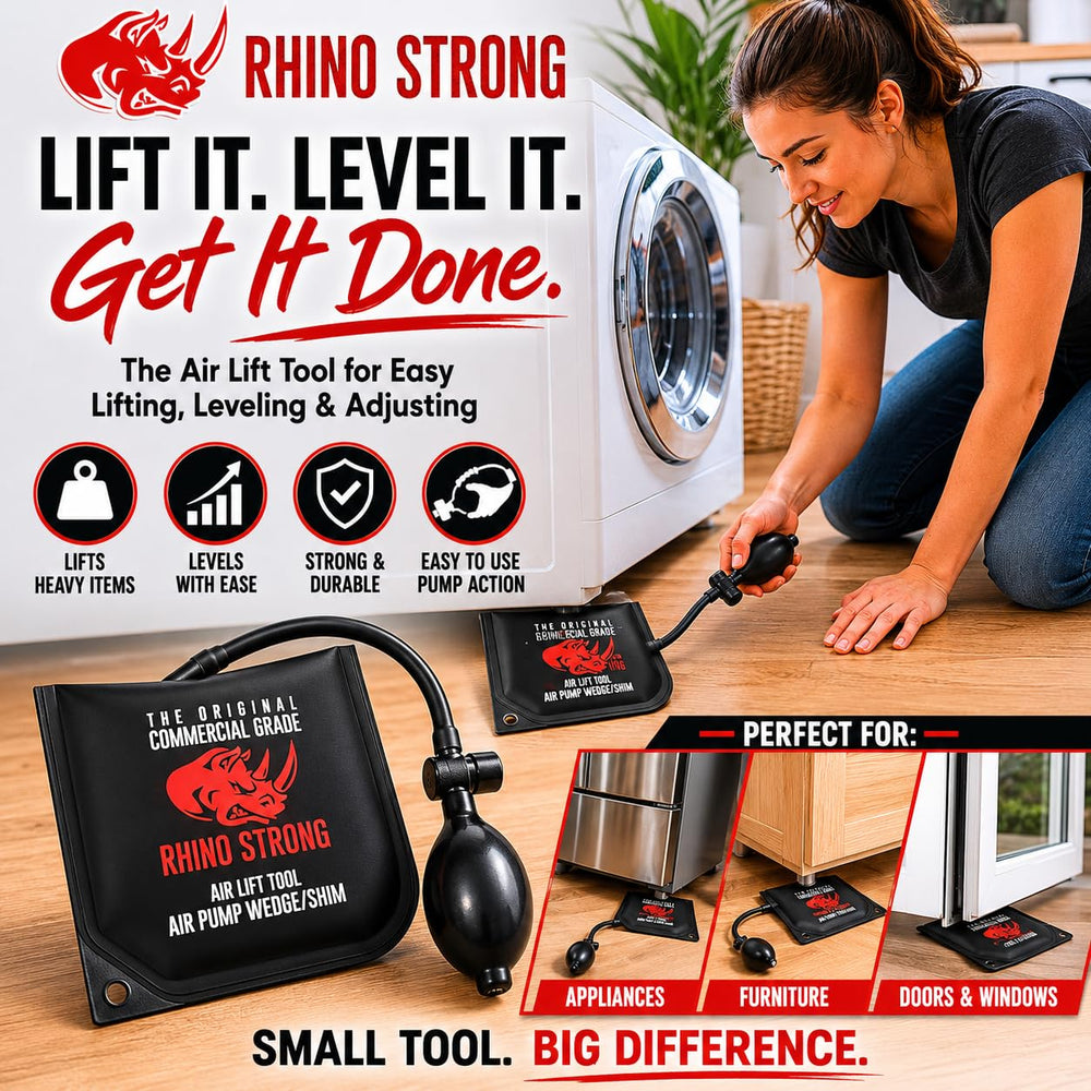 Rhino Strong large bag next to tape measure showing lift capacity