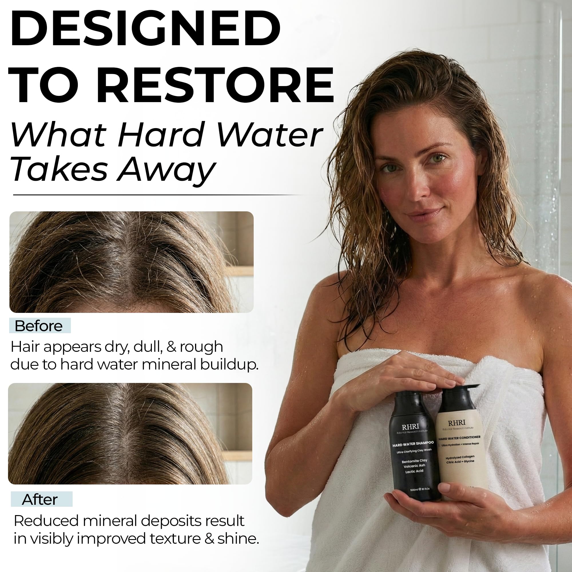 Rida Hair Research Institute size and scale comparison showing bottle dimensions