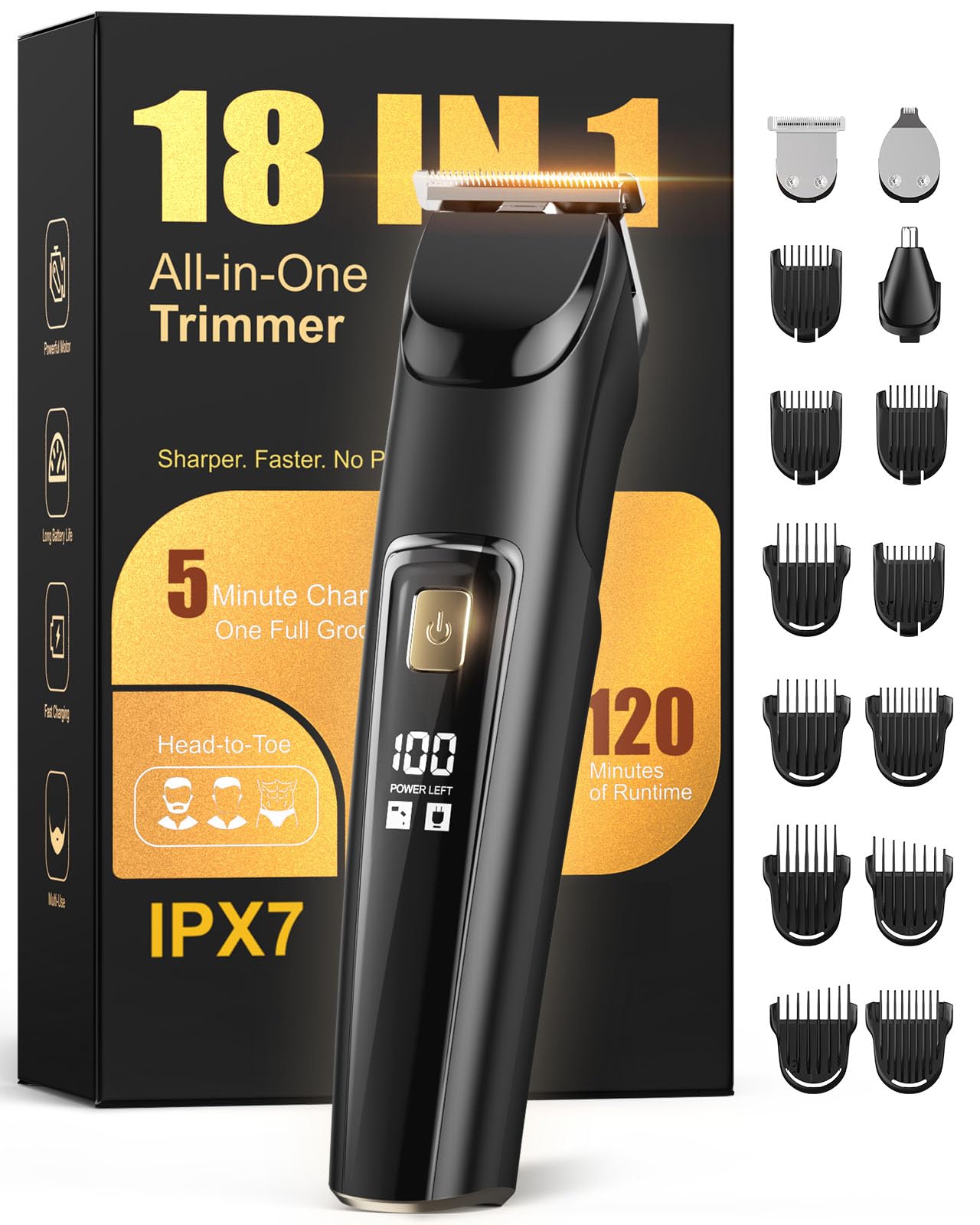 RICAF front view packaging showing full grooming kit and accessories benefit convenience