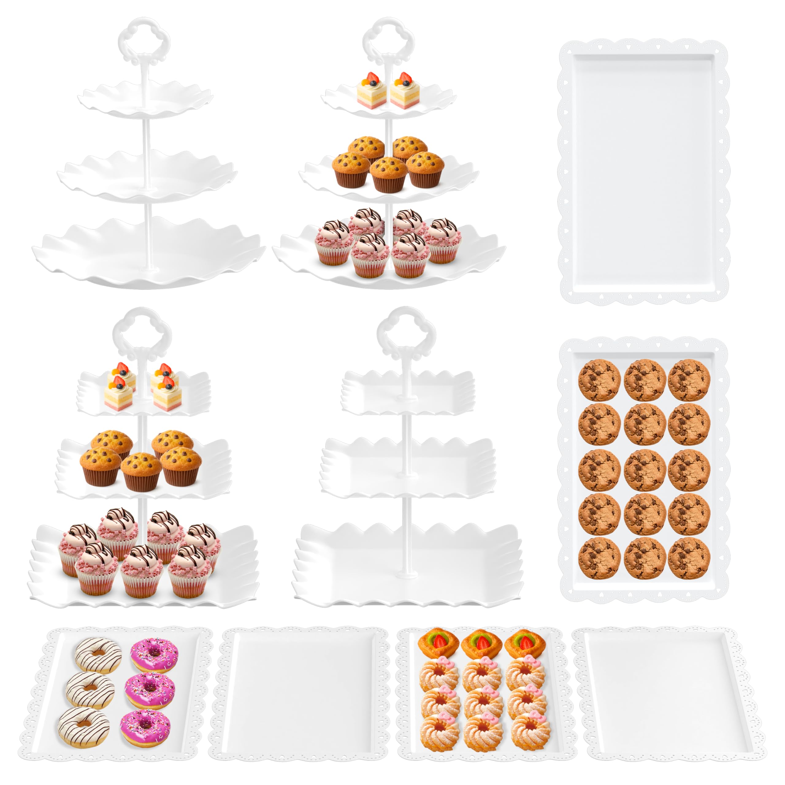 RICCLE full display set showing multi-tiered stands and trays, neat presentation benefit