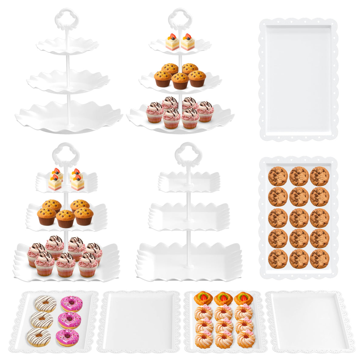 RICCLE full display set showing multi-tiered stands and trays, neat presentation benefit