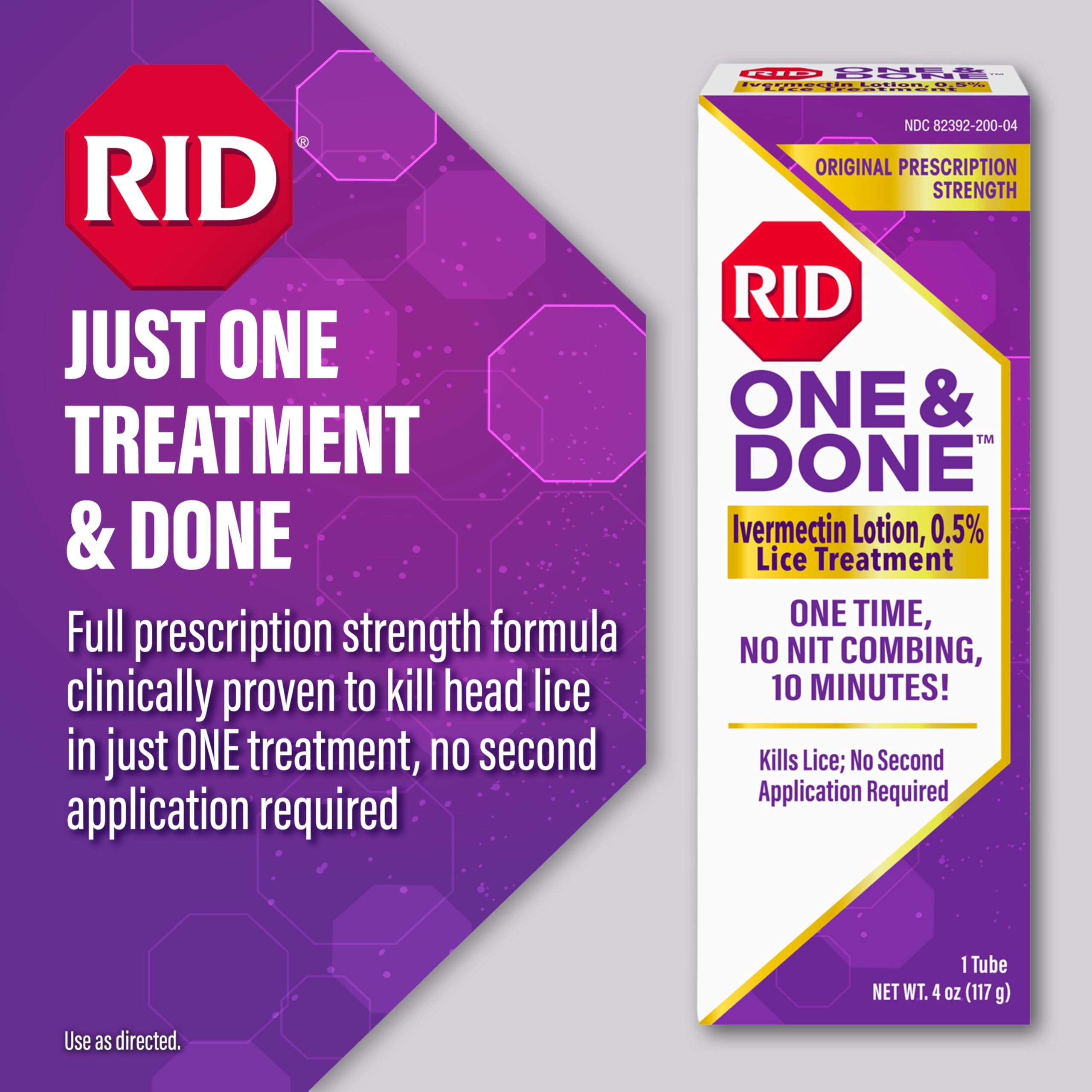 RID lotion texture closeup highlighting easy application and quick action
