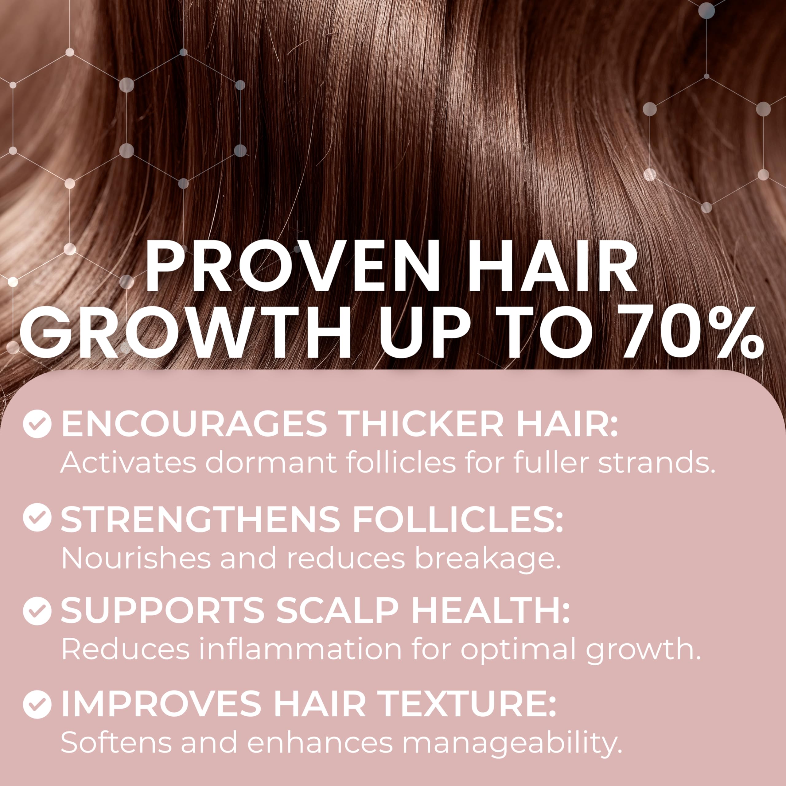 Rida Hair Research Institute bottle next to ruler showing product size benefit