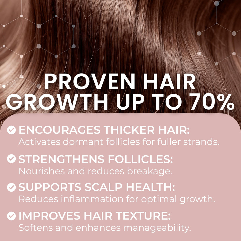Rida Hair Research Institute bottle next to ruler showing product size benefit