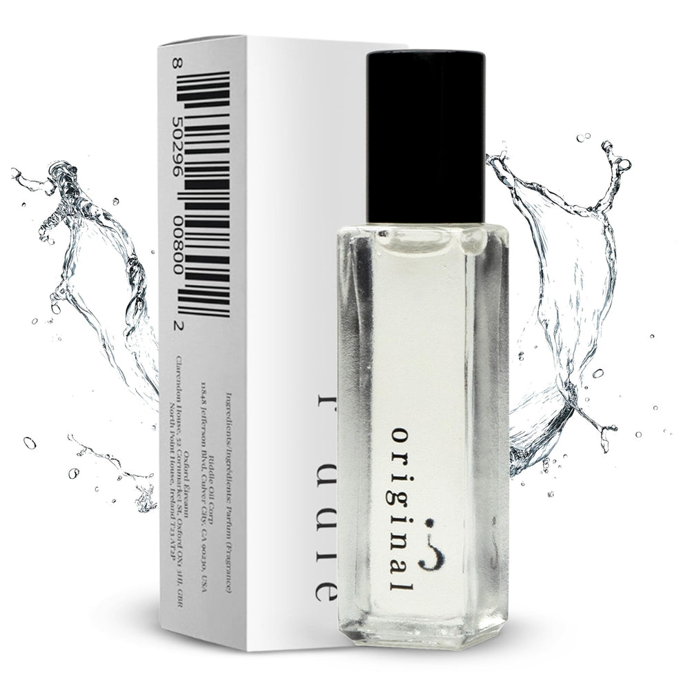 Riddle front packaging showing the roll-on bottle and brand benefits