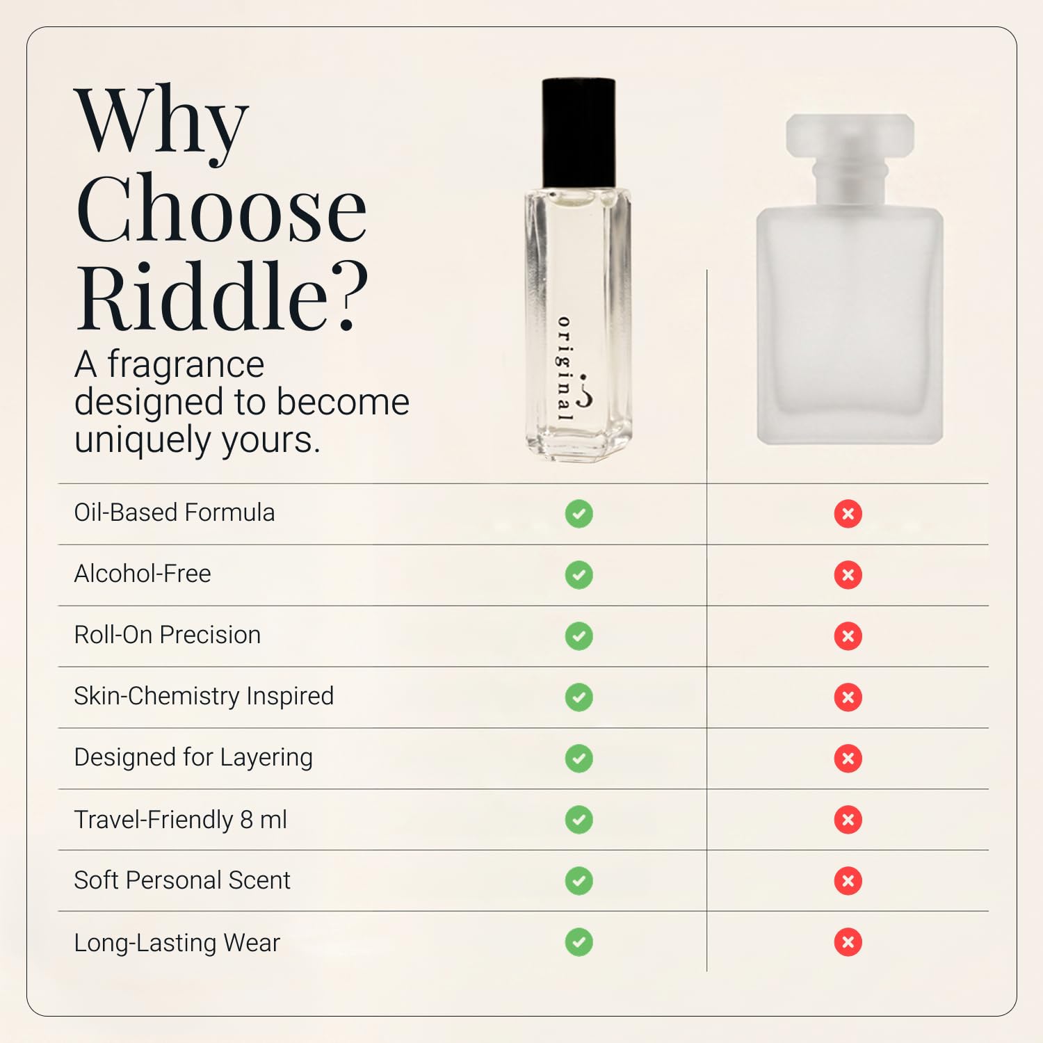 Riddle bottle in hand for size comparison and travel-friendly convenience