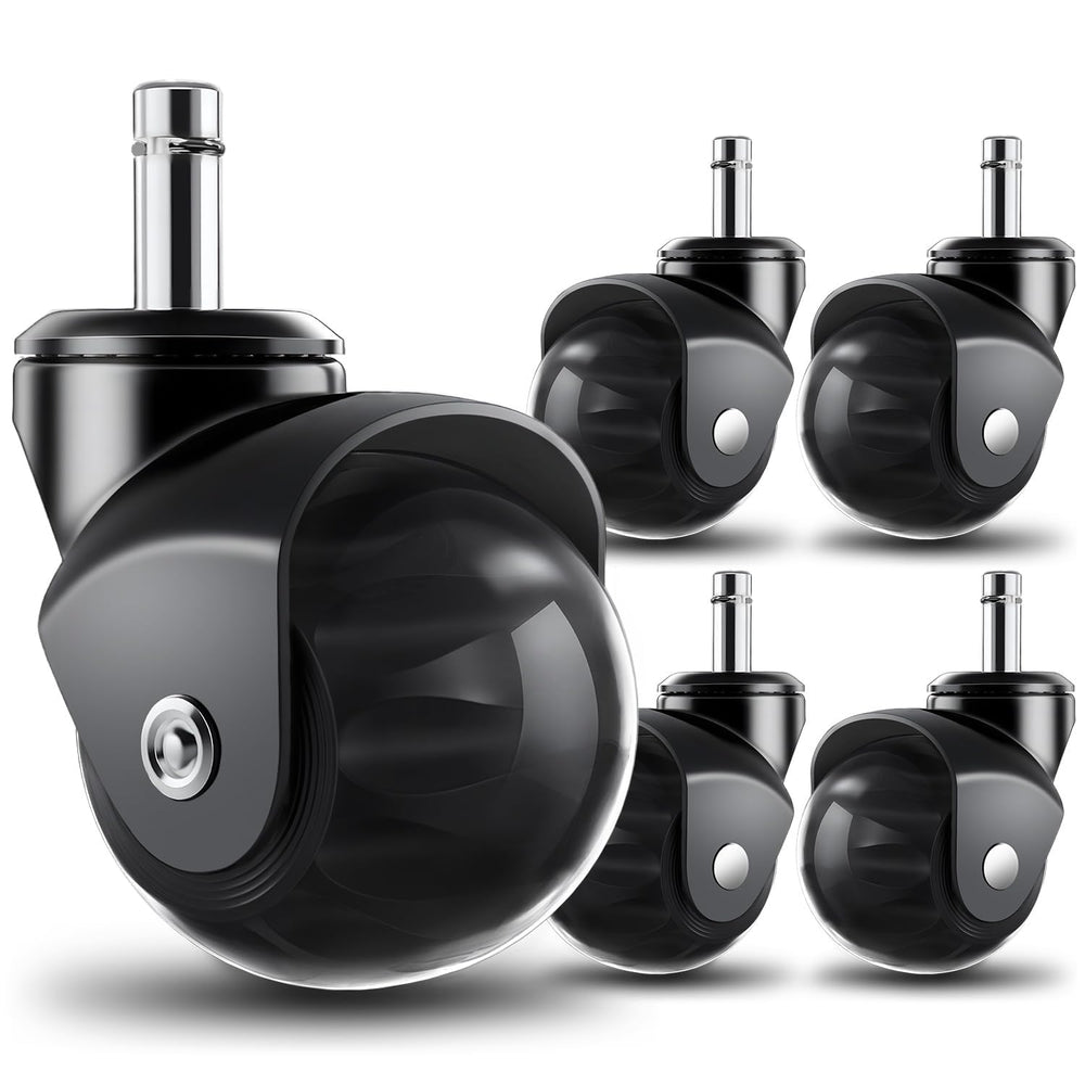 RidRed front view of five replacement casters showing sleek profile and durability