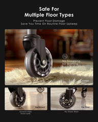 RidRed casters installed on an office chair demonstrating quiet, smooth mobility