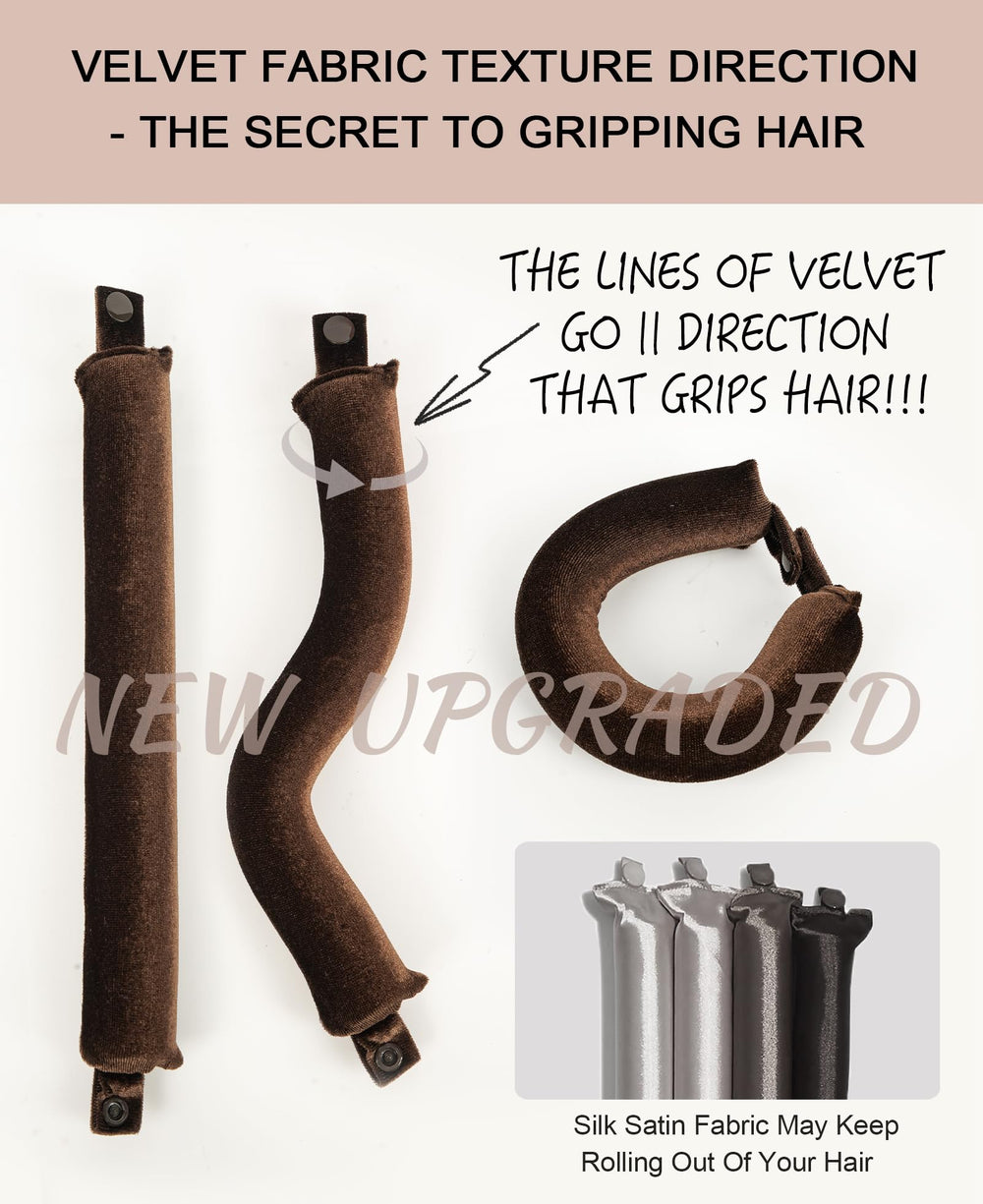 RIFFIN wrapped hair on rod demonstrating heatless curl formation