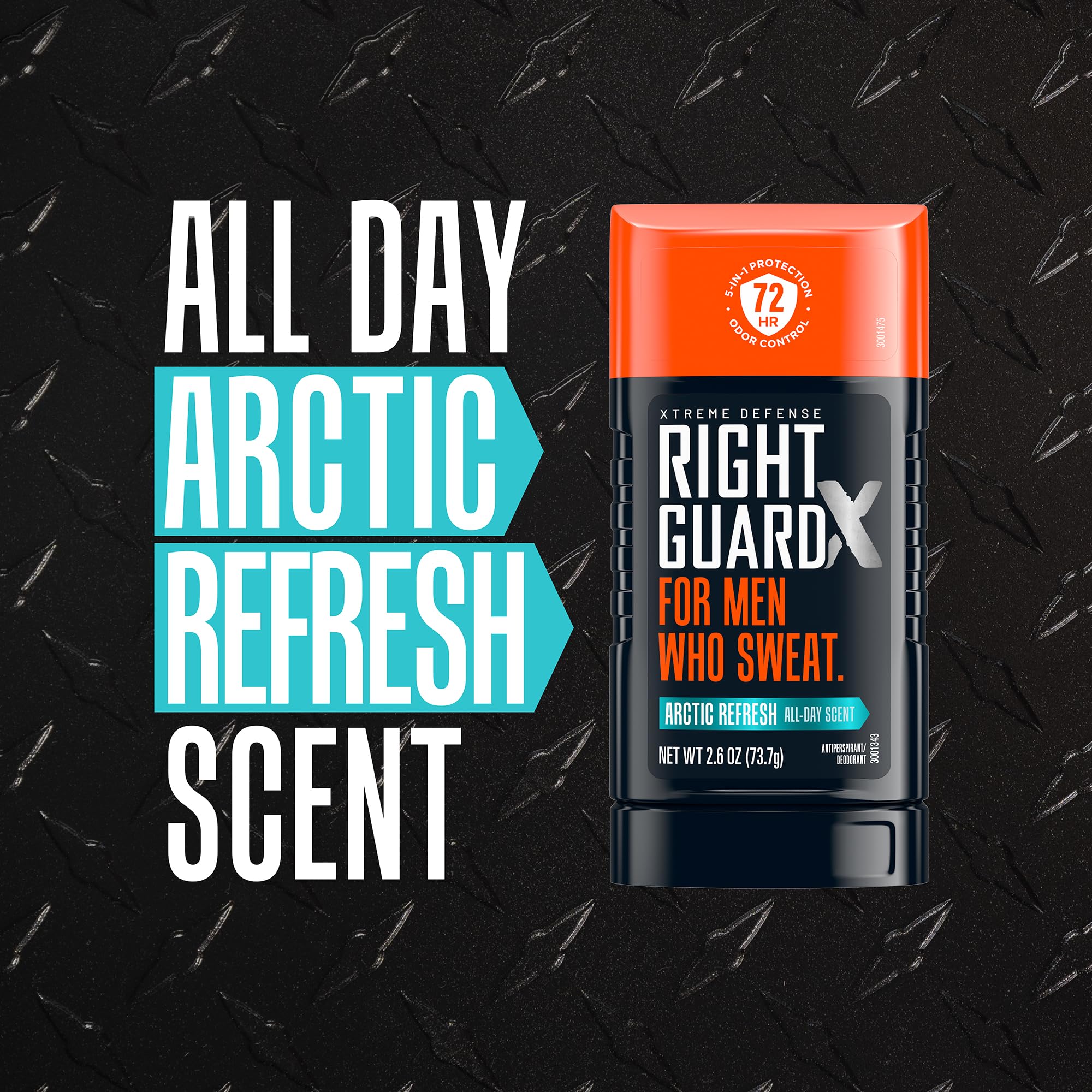 Right Guard stick inside a gym bag demonstrating quick reapplication and freshness