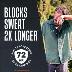 Right Guard label close-up highlighting active ingredients and 72-hour odor control
