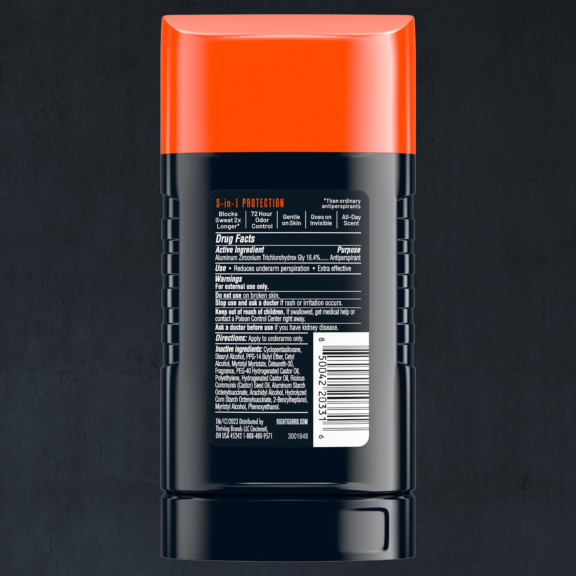 Right Guard close-up of invisible solid texture illustrating smooth, non-staining glide