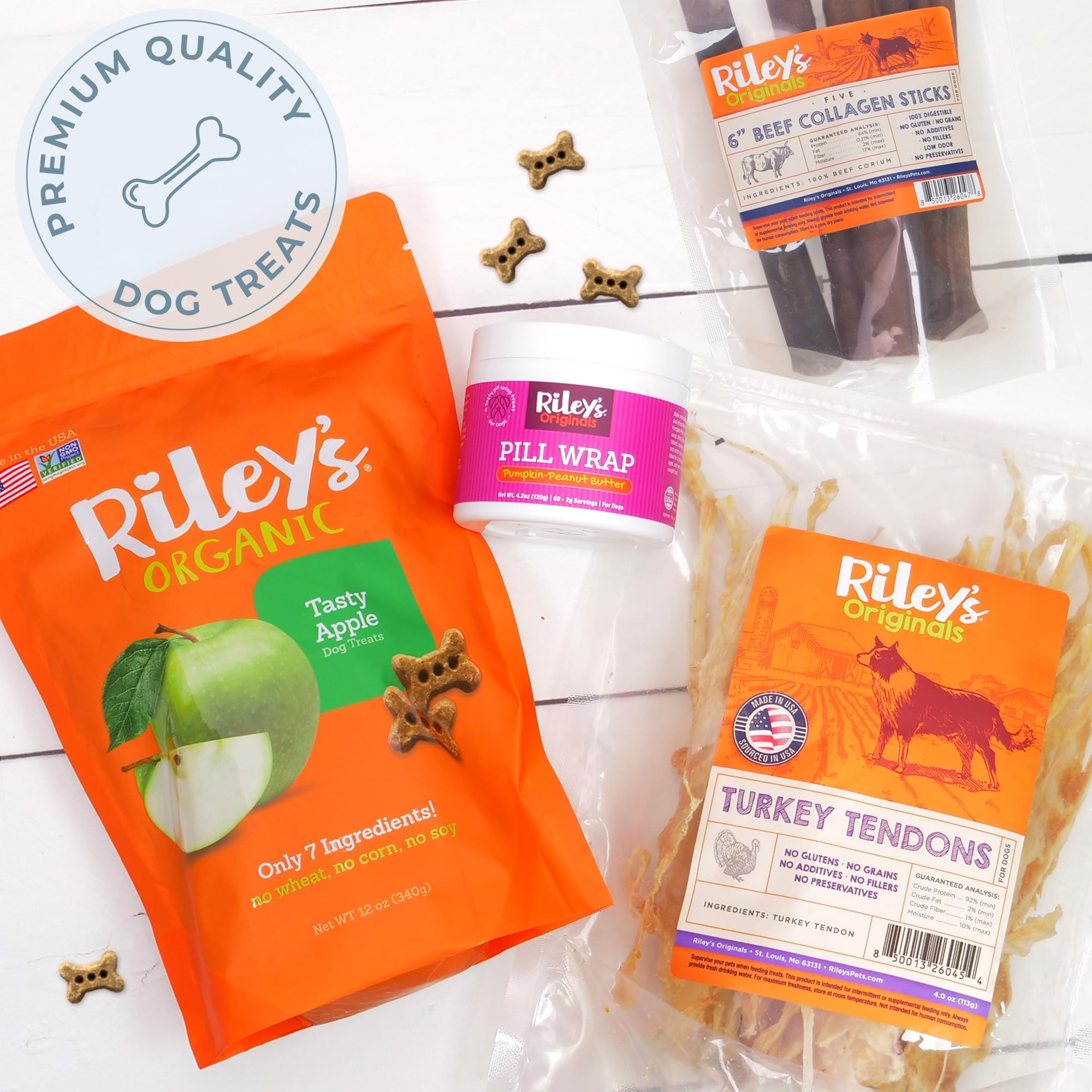 Riley's label made in usa close-up confirming origin and quality assurance benefit