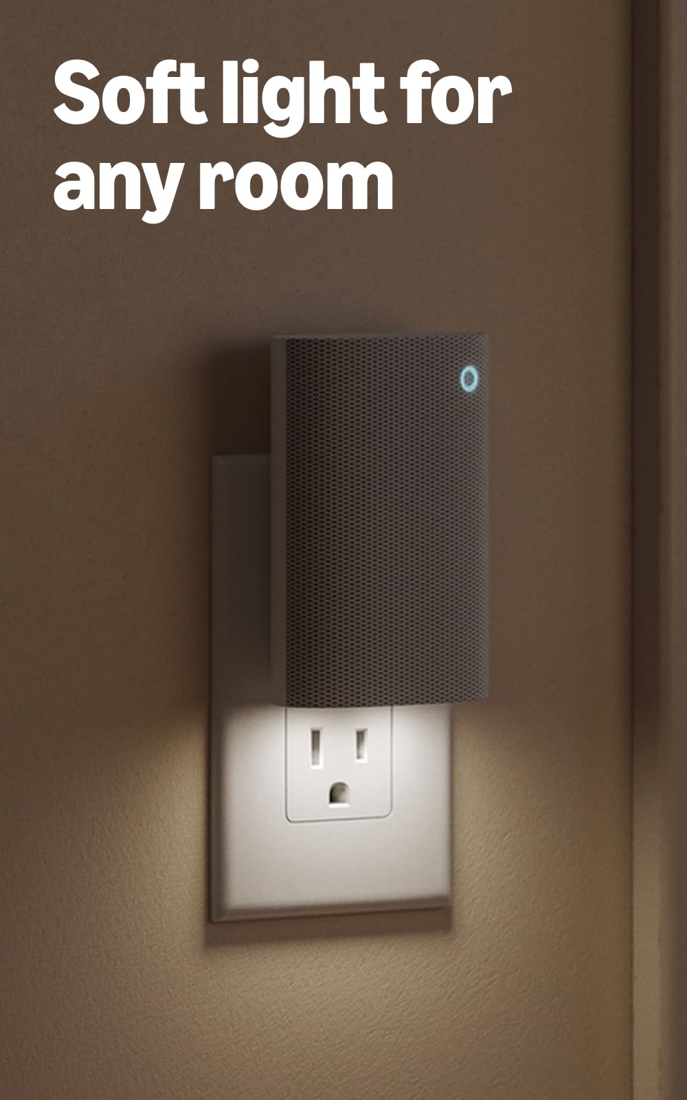 Ring Chime Plus plugged into outlet beside phone for scale, Ring compact design saves space