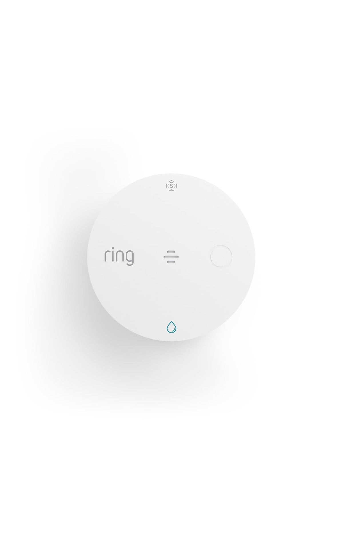 Ring Flood & Freeze Sensor front view showing compact design and easy placement for fast alerts