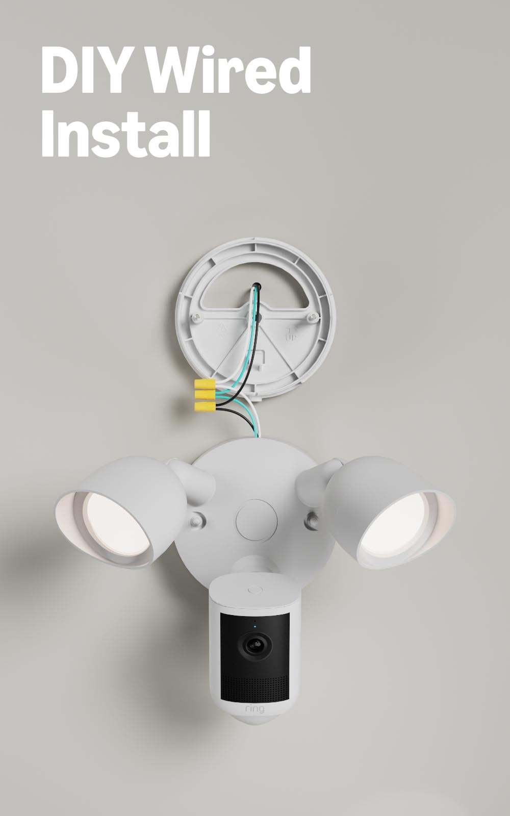 Ring Floodlight Cam 2K app Live View on phone showing two-way talk and instant alerts