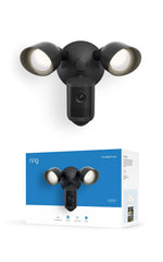 Ring Floodlight Cam 2K front view showing camera and lights for secured coverage