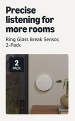 Ring Glass Break Sensor close-up detail highlighting microphone and durable finish