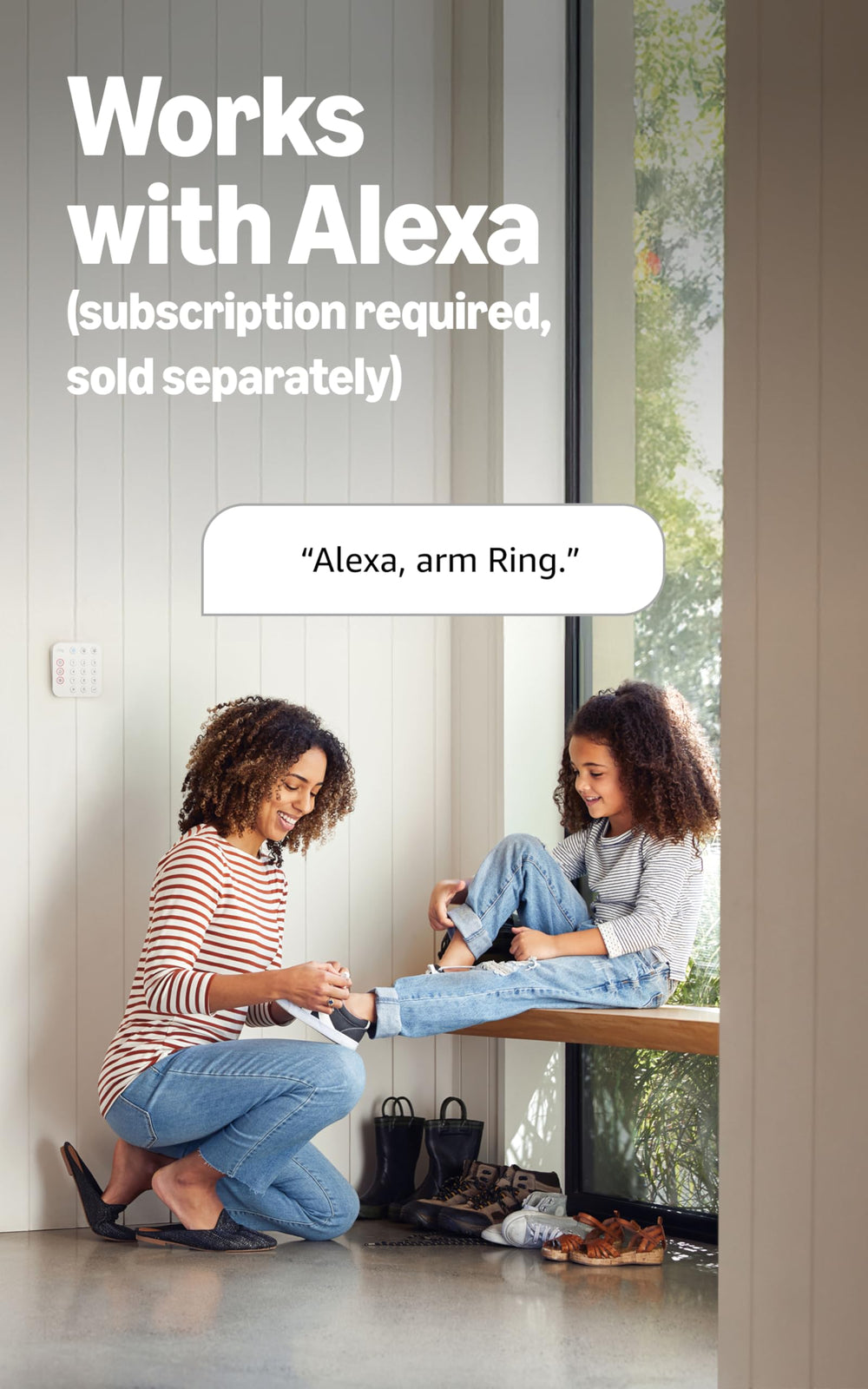 Ring system installed at home entryway demonstrating convenient protection