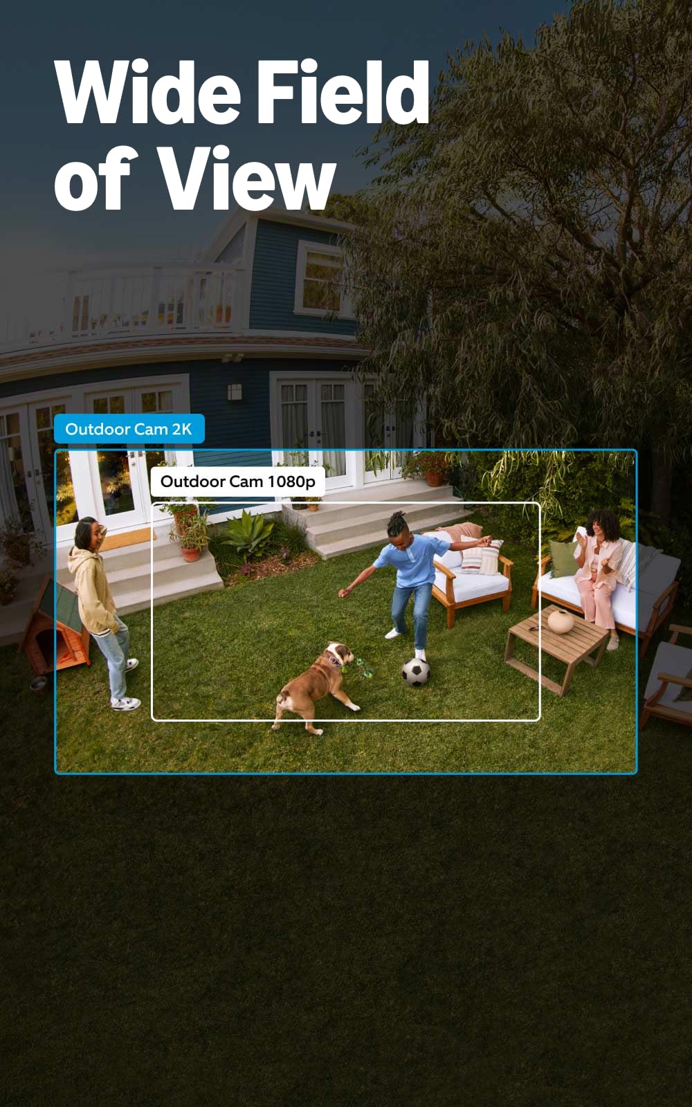 Ring Outdoor Cam 2K mounted on porch demonstrating coverage and deterrence benefit