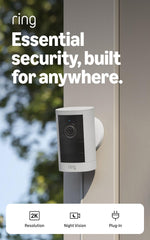 Ring outdoor cam 2K side mount closeup showing weather-resistant build benefit