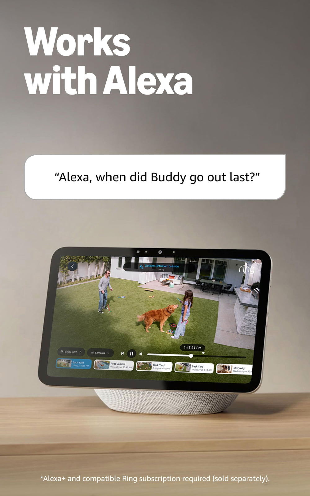 Ring Outdoor Cam 4K Pro app live view screen showing real-time feed — instant remote access