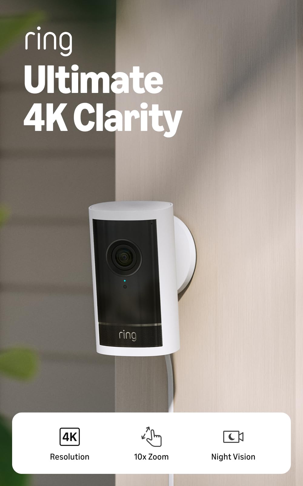 Ring Outdoor Cam 4K Pro side mount detail demonstrating swivel bracket — flexible installation benefit