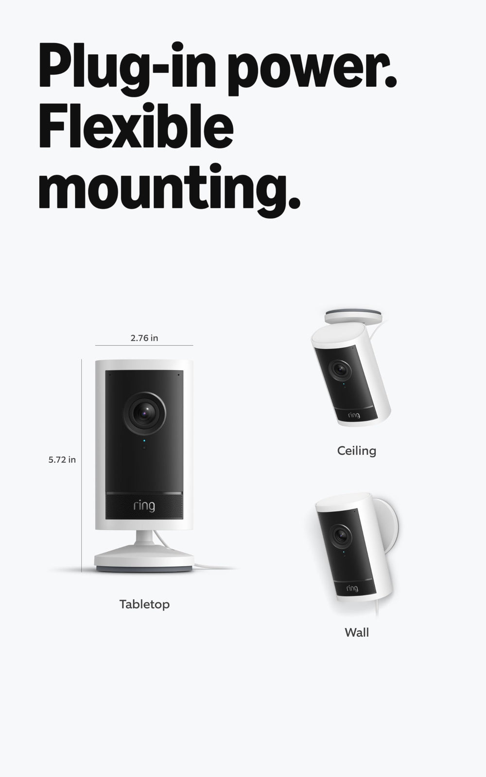 Ring mounted on an exterior wall demonstrating secure placement advantage