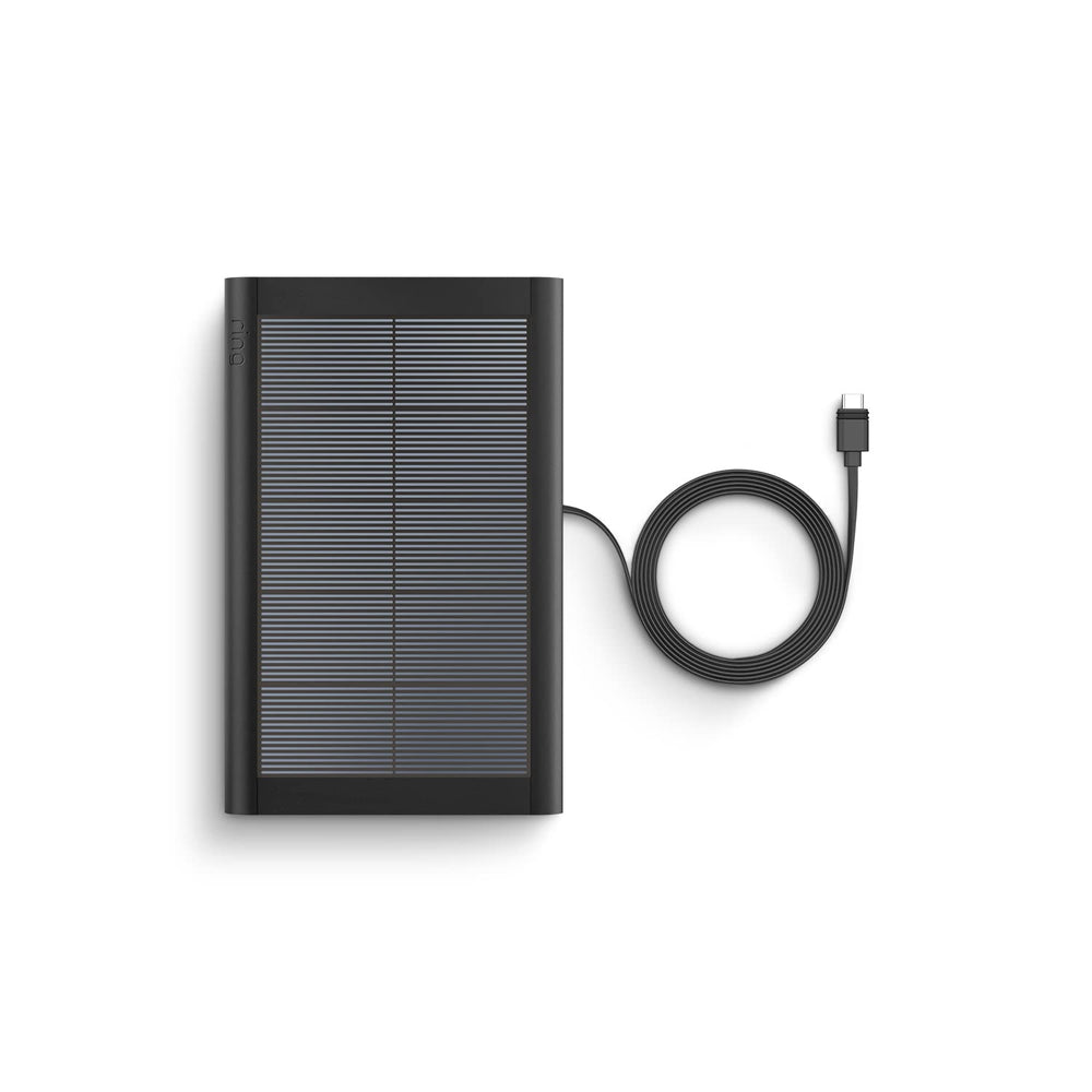 Ring small solar panel cable and USB-C to barrel adapter closeup enabling broad camera compatibility