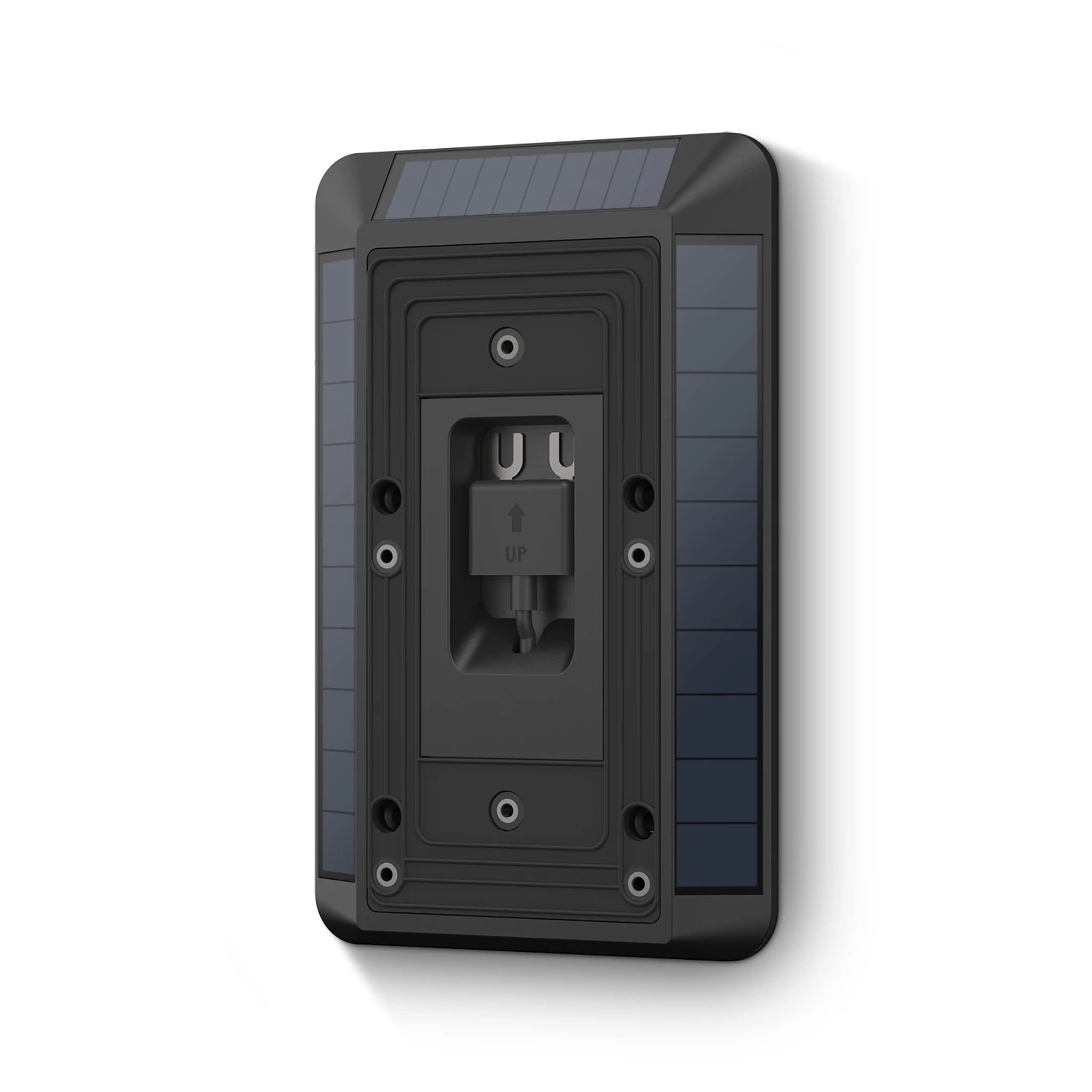 Ring solar charger angled toward sun showing optimal placement for improved battery life