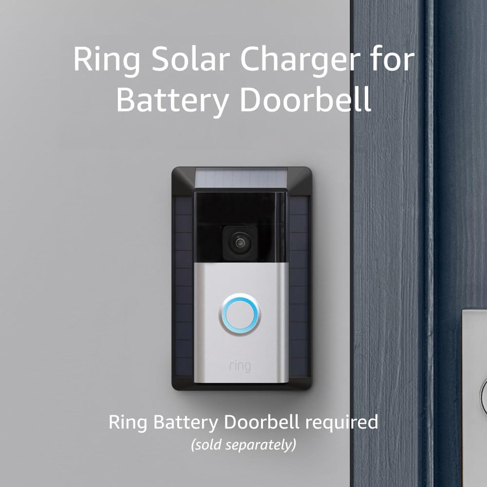 Ring solar charger closeup of panel texture highlighting weather-resistant durability