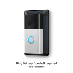 Ring solar charger front view showing mount and USB-C cable benefits continuous charging