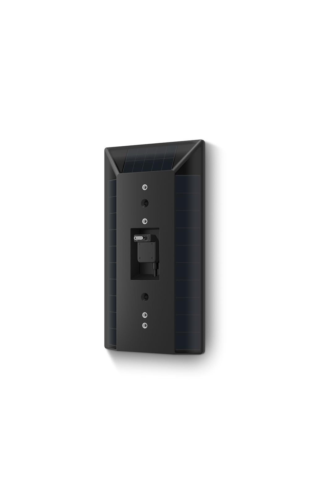 Ring solar charger installed beside Ring doorbell demonstrating reduced recharge frequency