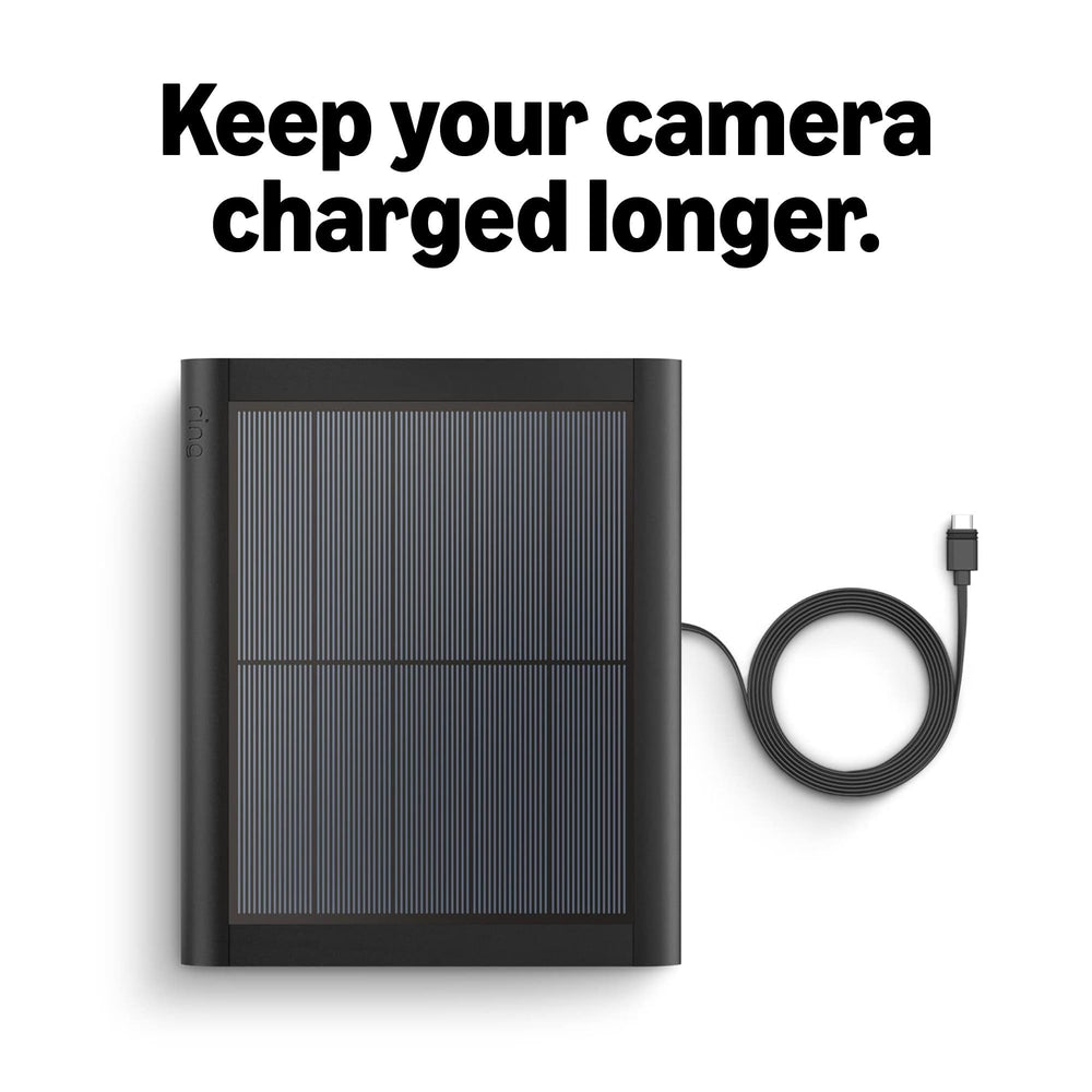 Ring solar panel close-up of cell surface and frame, improved efficiency for faster charging
